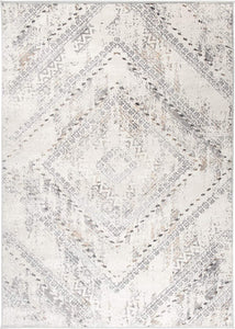 Grey Flecked Aztec Designer Area Rug - Dorsey