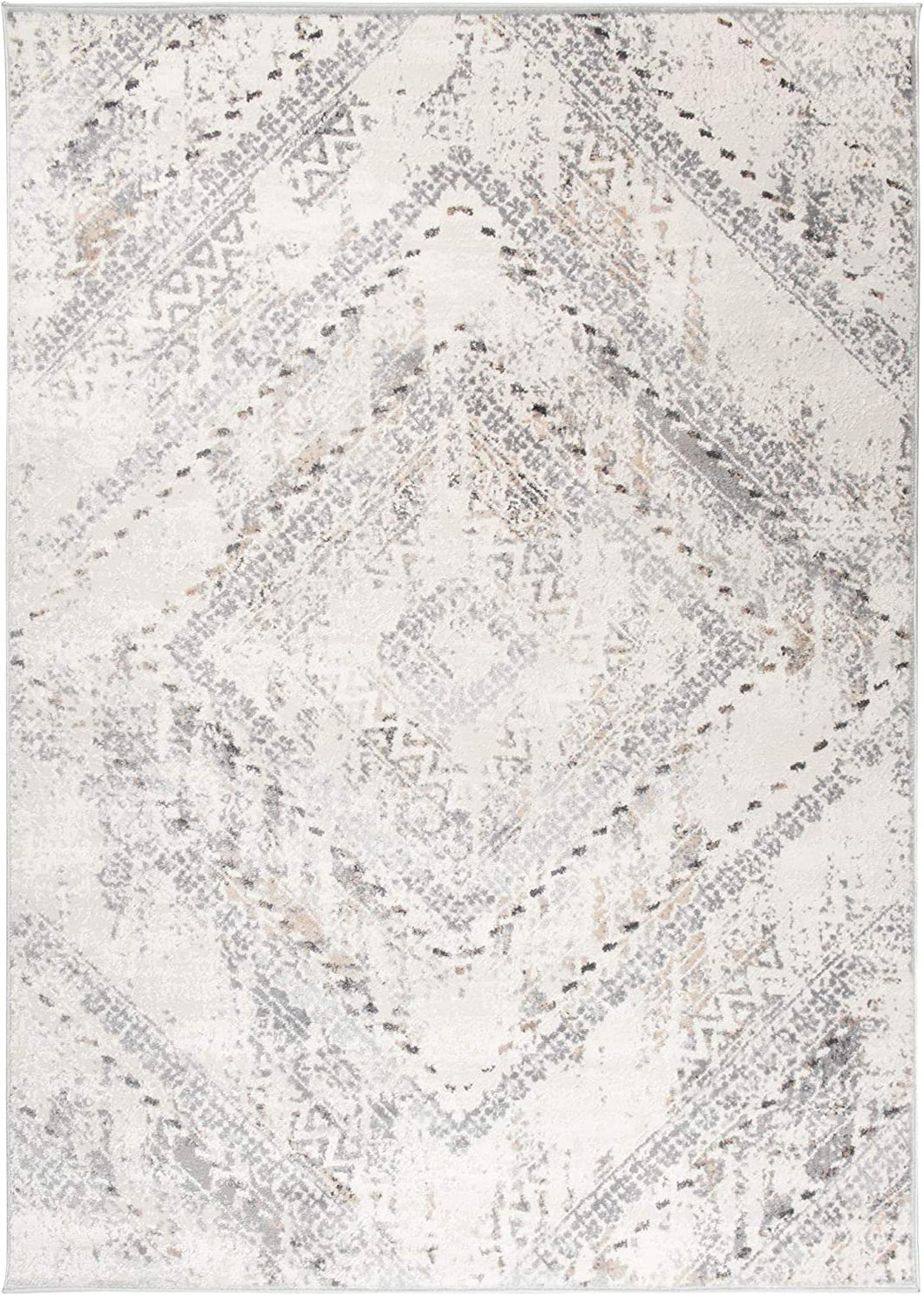Grey Flecked Aztec Designer Area Rug - Dorsey