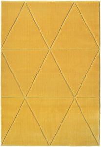Yellow Soft Carved Living Room Rug - Mora