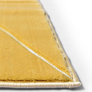 Yellow Soft Carved Living Room Rug - Mora