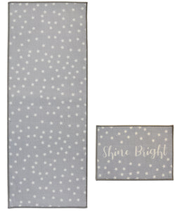 Grey Shine Bright Christmas Runner & Doormat Set - Deco