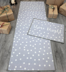 Grey Shine Bright Christmas Runner & Doormat Set - Deco