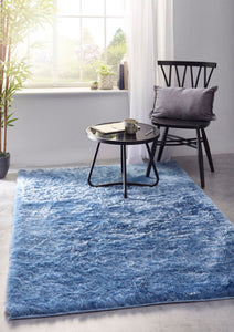 Denim Blue 4.5cm Shaggy Rug - Shimmer