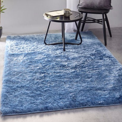 Denim Blue 4.5cm Shaggy Rug - Shimmer