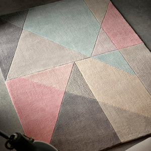 Pastel Carved Geometric Area Rug - Trio