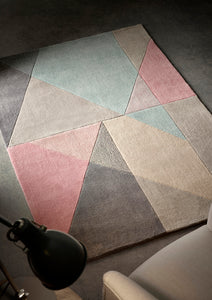 Pastel Carved Geometric Area Rug - Trio