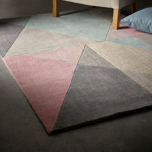 Pastel Carved Geometric Area Rug - Trio