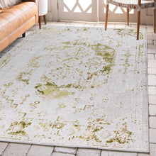 Load image into Gallery viewer, Timeless Flecked Green Vintage Flatweave Rug - Monalisa