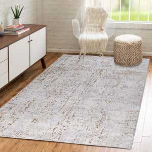 Ochre Flecked Minimalist Abstract Living Room Rug - Monalisa