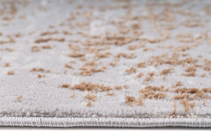 Ochre Flecked Minimalist Abstract Living Room Rug - Monalisa