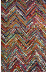 Designer Multicoloured Chevron Living Room Rug - Perth