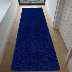 Navy Blue Deep Non Shedding Shaggy Rug - Gallery