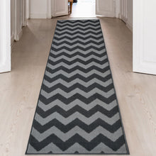 Load image into Gallery viewer, Long Chevron Grey Hallway Runner Rug - Islay