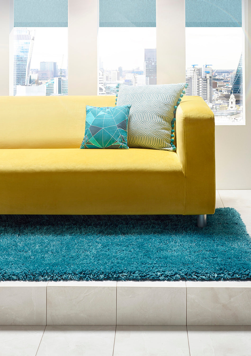 Luxury Dark Teal 45mm Shaggy Rug - Chicago