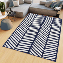 Load image into Gallery viewer, Navy Herringbone Living Room Rug - Islay