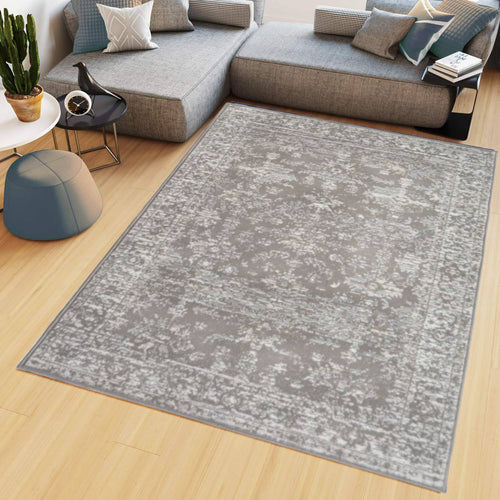 Transitional Beige Oriental Living Room Rug - Islay