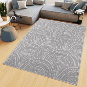 Grey Coastal Flatweave Living Room Rug - Islay