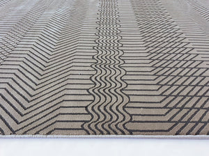 Beige Heavy Patterned Geometric Rug - Mamara