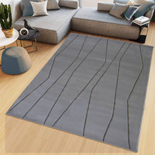 Load image into Gallery viewer, Grey Carved Geometric Living Room Rug - Mora