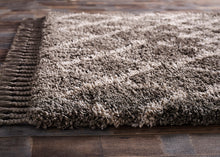 Load image into Gallery viewer, Charcoal Fringed Moroccan Shaggy Rug