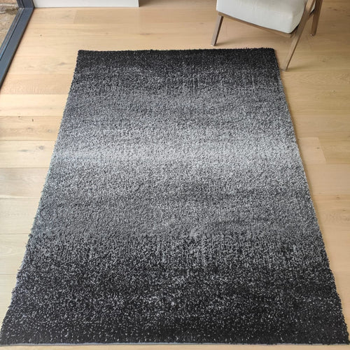 Grey Ombre Striped Shaggy Rug - Oslo