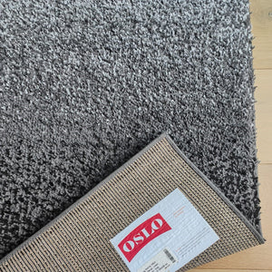 Grey Ombre Striped Shaggy Rug - Oslo