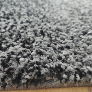 Grey Ombre Striped Shaggy Rug - Oslo