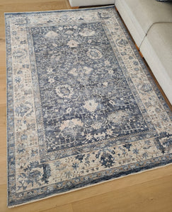 Denim Blue Distressed Oriental Rug - Ravenna