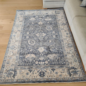 Denim Blue Distressed Oriental Rug - Ravenna