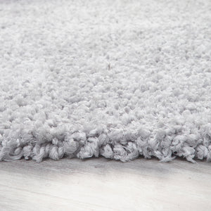 Grey Sumptuous Microfibre 4cm Shaggy Rug - Portland