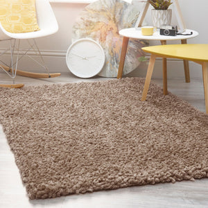 Natural Fluffy Microfibre 4cm Shaggy Rug - Portland