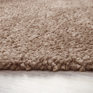 Natural Fluffy Microfibre 4cm Shaggy Rug - Portland