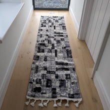 Load image into Gallery viewer, Long Grey Fringed Shaggy Runner Rug - Lush