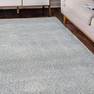 Grey 3cm Deep Microfibre Shaggy Rug - Brae