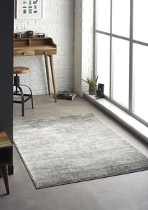 Grey Modern Abstract Area Rug - Poetic Reflection