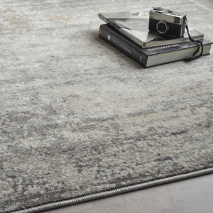 Grey Modern Abstract Area Rug - Poetic Reflection