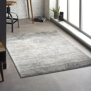 Grey Modern Abstract Area Rug - Poetic Reflection