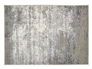 Grey Modern Abstract Area Rug - Poetic Reflection