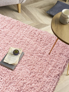 Pink Luxurious Microfibre 4cm Shaggy Rug - Portland