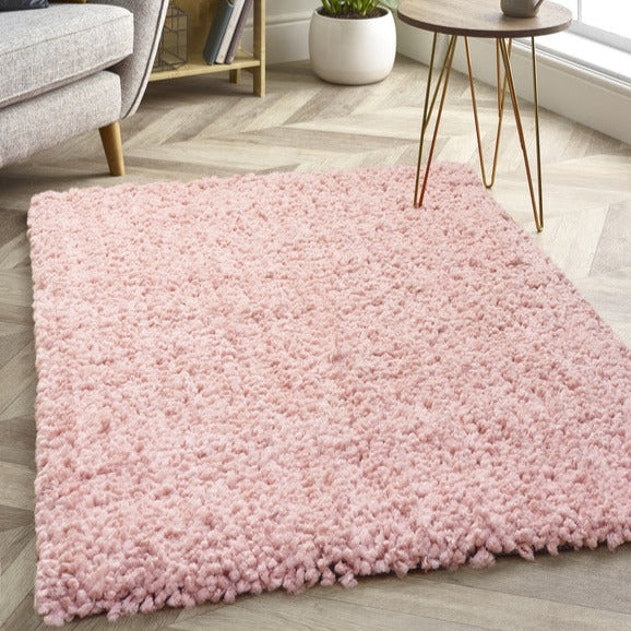 Pink Luxurious Microfibre 4cm Shaggy Rug - Portland