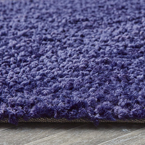 Navy Blue Microfibre 4cm Shaggy Rug - Portland