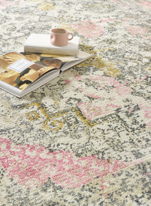 Vintage Pink and Ochre Traditional  Rug - Vogue