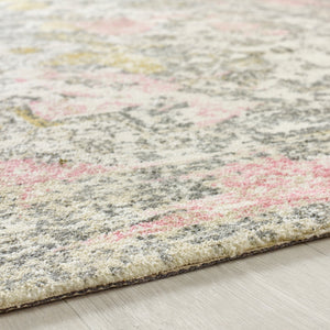 Vintage Pink and Ochre Traditional  Rug - Vogue