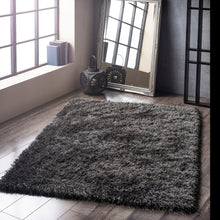 Load image into Gallery viewer, Charcoal 6cm Deep Microfibre Shaggy Rug - Ritzy