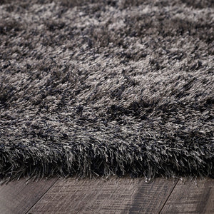 Charcoal 6cm Deep Microfibre Shaggy Rug - Ritzy