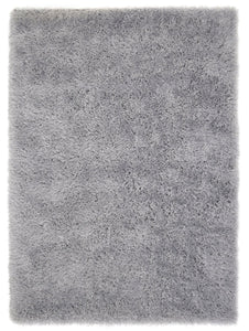 Luxurious Silver 6cm Microfibre Shaggy Rug - Ritzy