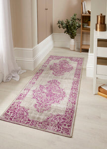 Raspberry Traditional Medallion Rug - Saville