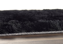 Load image into Gallery viewer, Deep Black 4.5cm Shaggy Rug - Shimmer