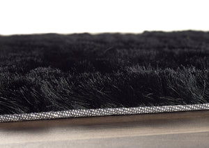 Deep Black 4.5cm Shaggy Rug - Shimmer