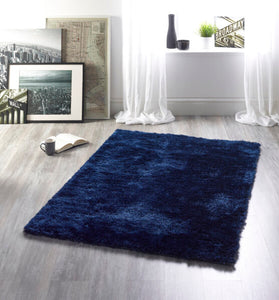 Indigo Blue 4.5cm Shaggy Rug - Shimmer